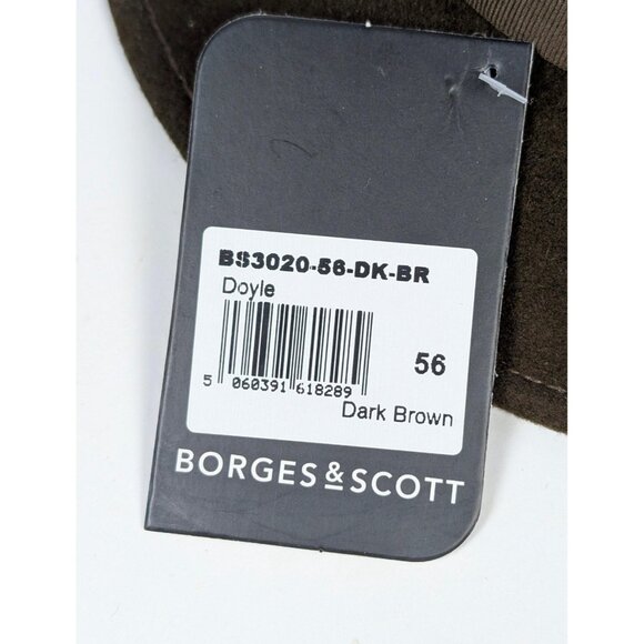 NEW Borges & Scott Doyle Teardrop Fedora Hat Brown 100% Wool Felt Size 56cm NWT - Picture 4 of 10